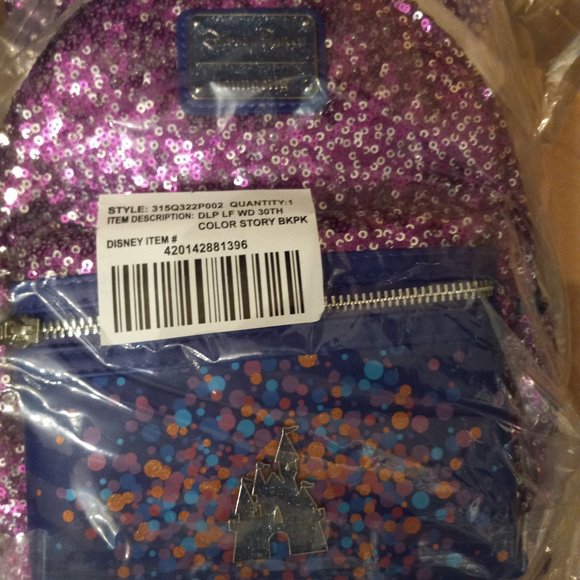 Loungefly Disney Paris 30th Sequin backpack and ears main image 6